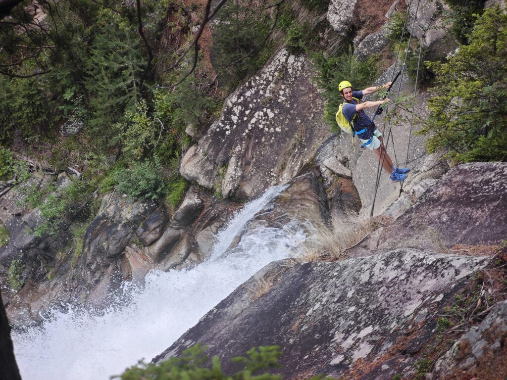 Die Seilbrücke am Stuibenfall Klettersteig